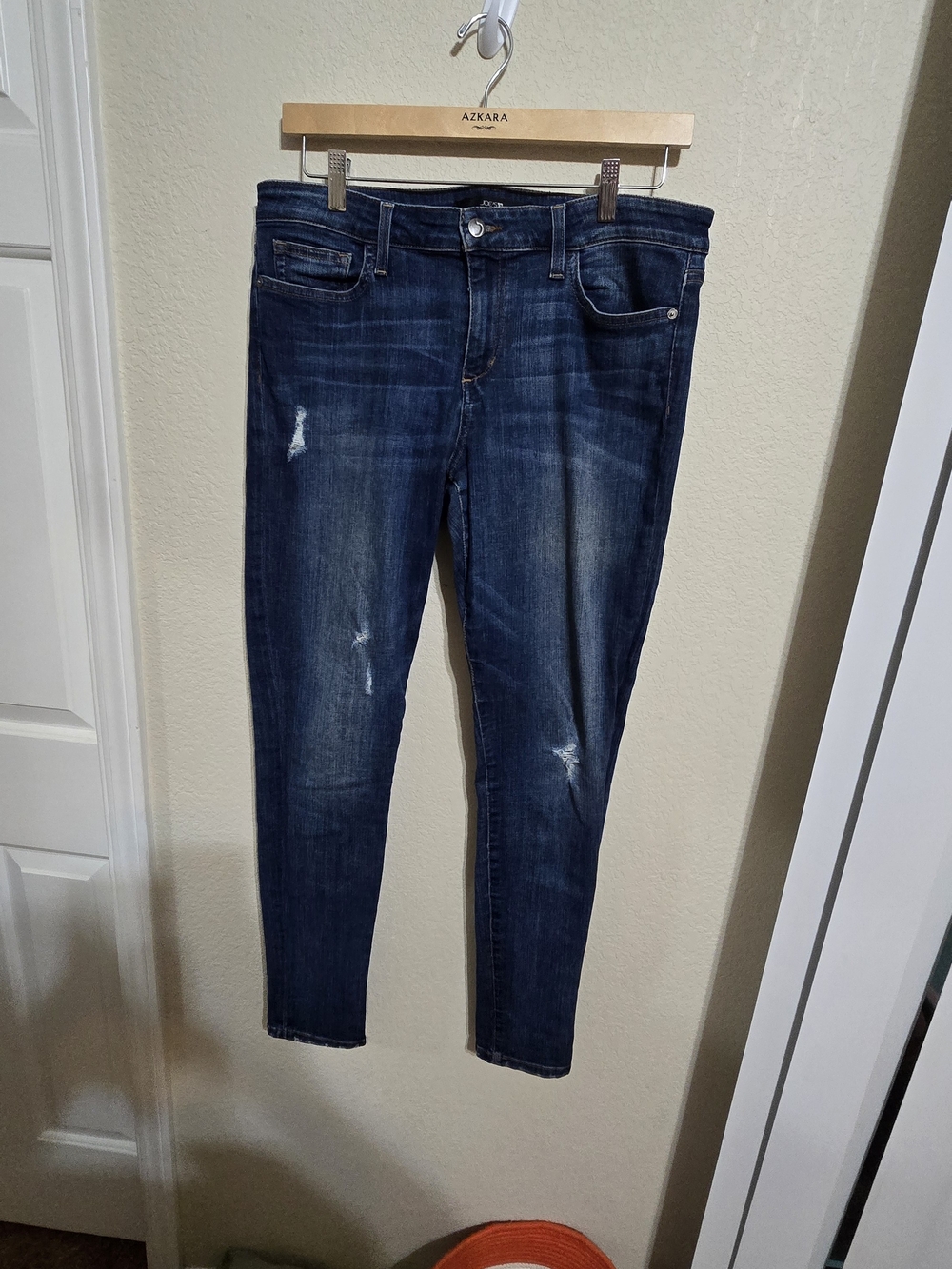 Joe's Jeans Dark Blue Skinny Jeans with Light Distressing